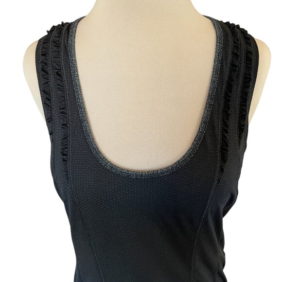 Lululemon Women's Mind Over Matter Black RuffleTank Drawstring Waist, Size 10 - Picture 2 of 7